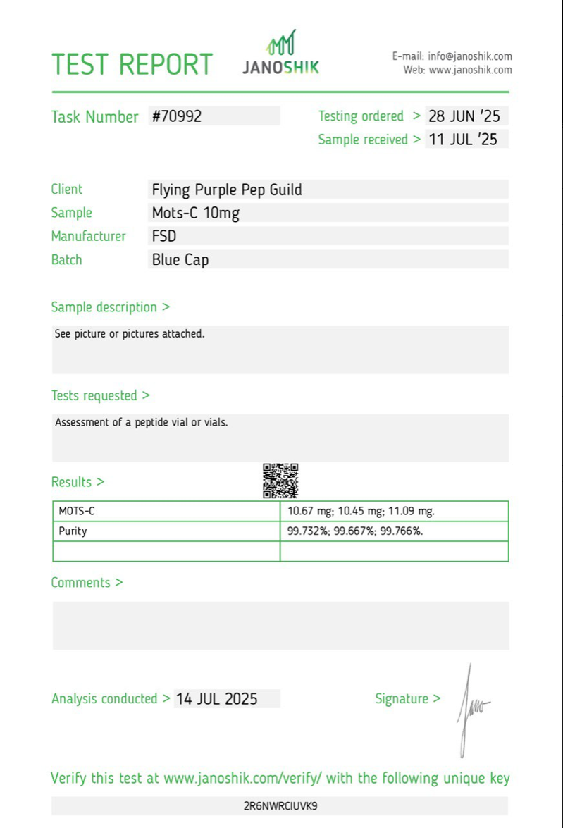 Mots-C 10 - 3rd Party Test